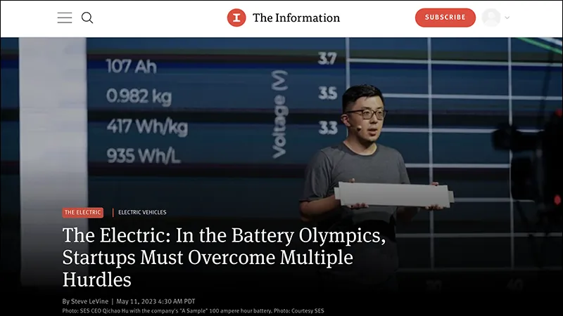 The Information: The Electric: In the Battery Olympics, startups must overcome multiple hurdles