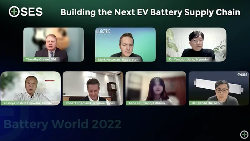 SES AI Battery World panel of experts discussing building the next EV battery supply chain
