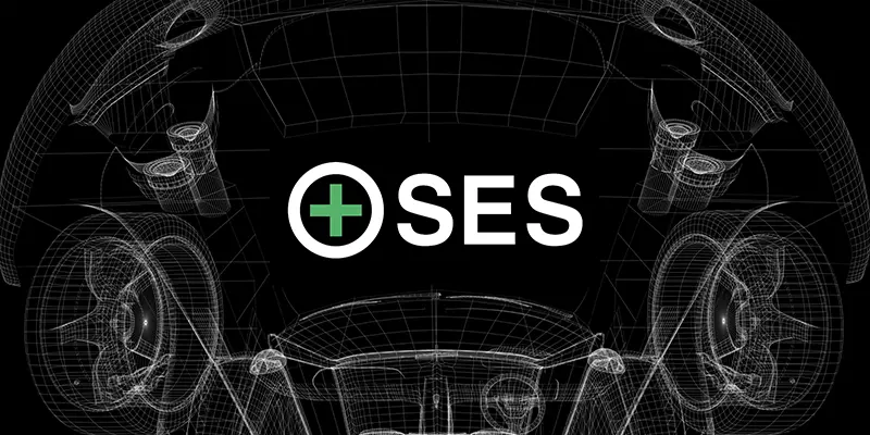 SES name and logo over an illustration of a car